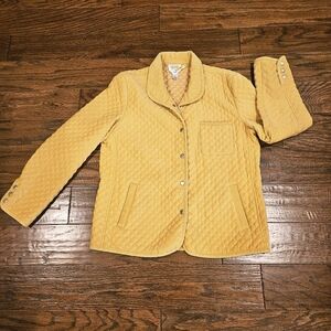 Talbots Stretch Quilted Barn Jacket, Gold - Size Large